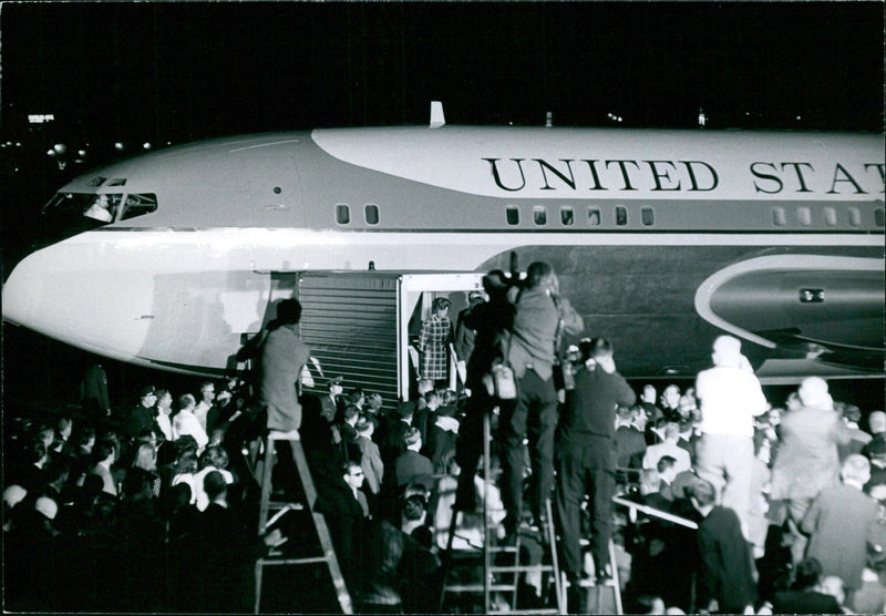 United States plane carrying the body of Yuri Gagarin arrives at Kennedy Airport - Vintage Photograph