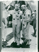The astronauts Edward White and James McDivitt board the Wasp saloon - Vintage Photograph