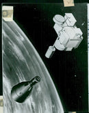 Illustration of how it might appear when astronauts maneuver Gemini 5 - Vintage Photograph