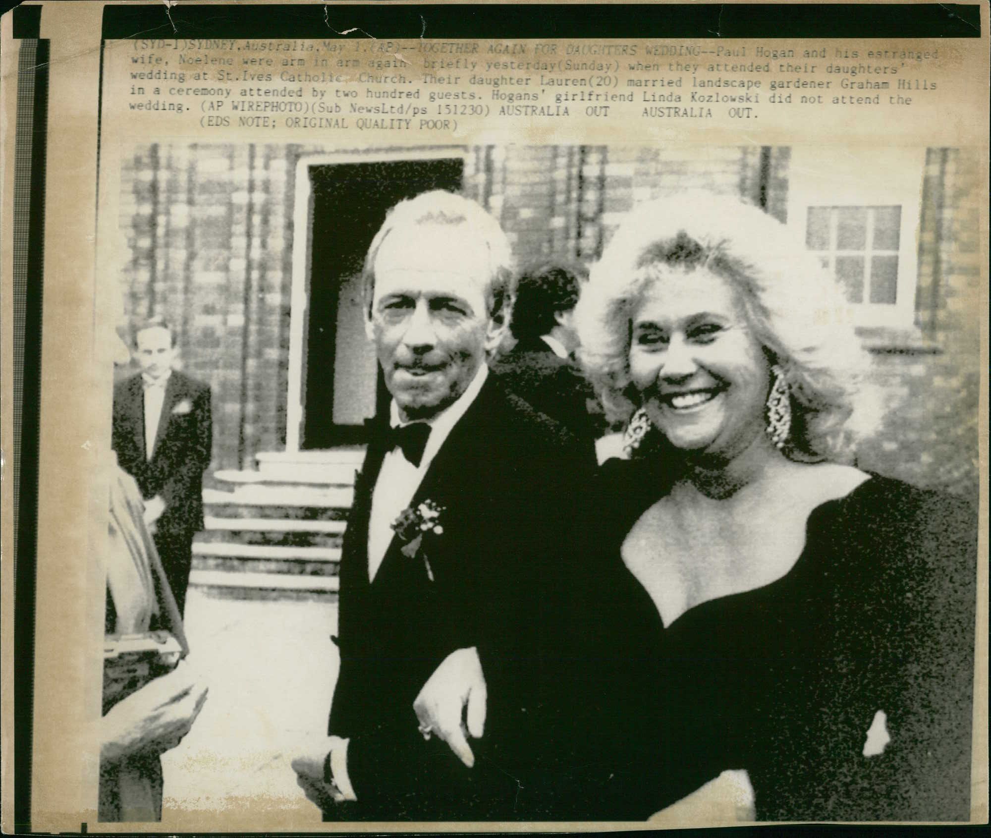 Actor Paul Hogan with his ex wife Noelene Edwards Vintage Photograph