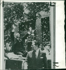 President Eisenhower raising his arms - Vintage Photograph