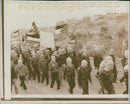 Masked palestinian wearing israeli army uniforms. - Vintage Photograph