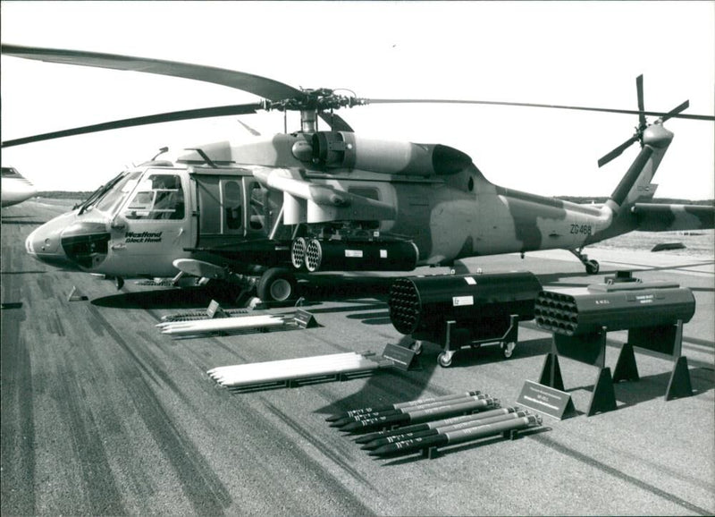 Sikorsky black hawk helicopter aircraft: westland black hawk. - Vintage Photograph