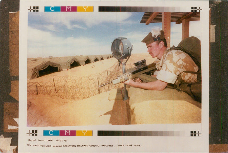 Iraq UN War British Army:Camp Fusilier. - Vintage Photograph