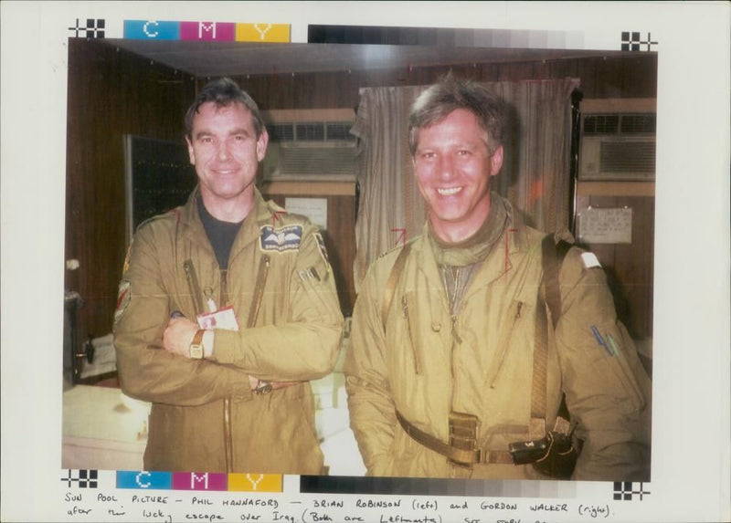 Gulf War:Flt Lts Robinson and walker. - Vintage Photograph
