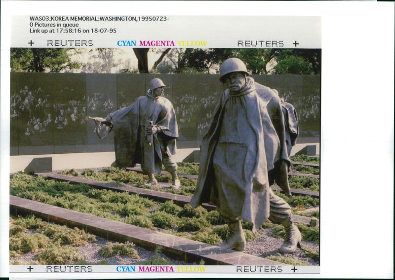 Washington Korean War Memorial USA. - Vintage Photograph