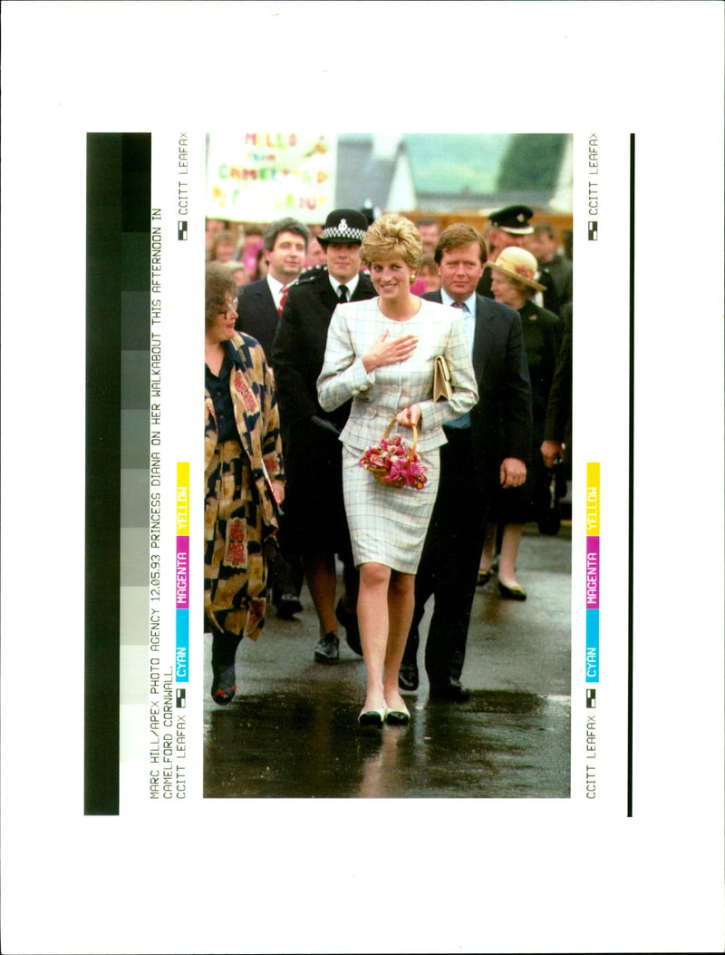 Princess Diana on her Walkabout in Camelford. - Vintage Photograph