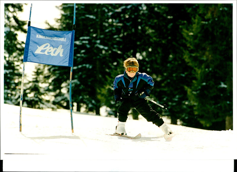 Prince Harry skying in Lech - Vintage Photograph