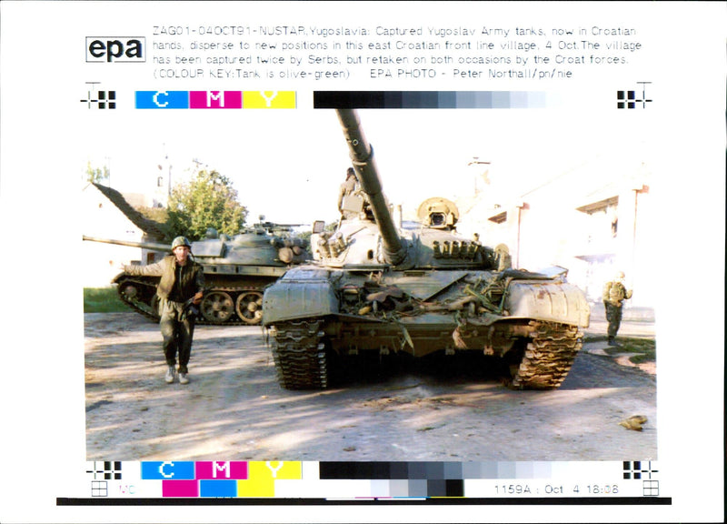 Captured Yugoslav Army Tanks - Vintage Photograph