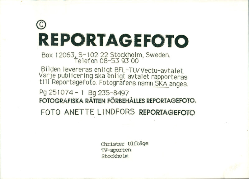 Christer Ulfbåge - Vintage Photograph