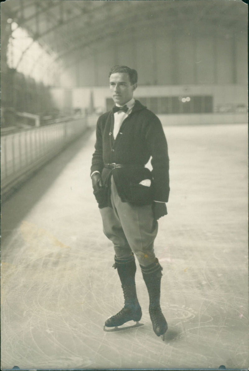 Gillis Grafström, Swedish figure skater. - Vintage Photograph