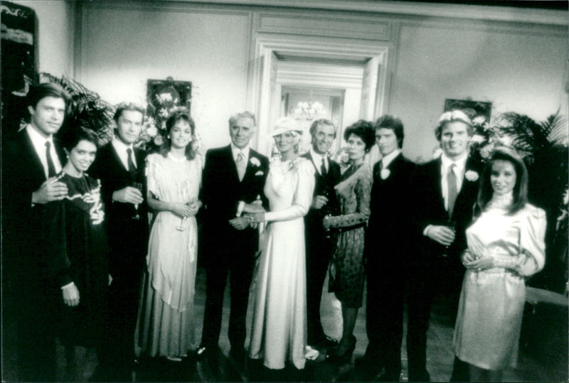 Joan Collins and other actors in the Dynasty - Vintage Photograph