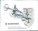 The front Axle and the Steering Wheel of Volkswagen Santana - Vintage Photograph