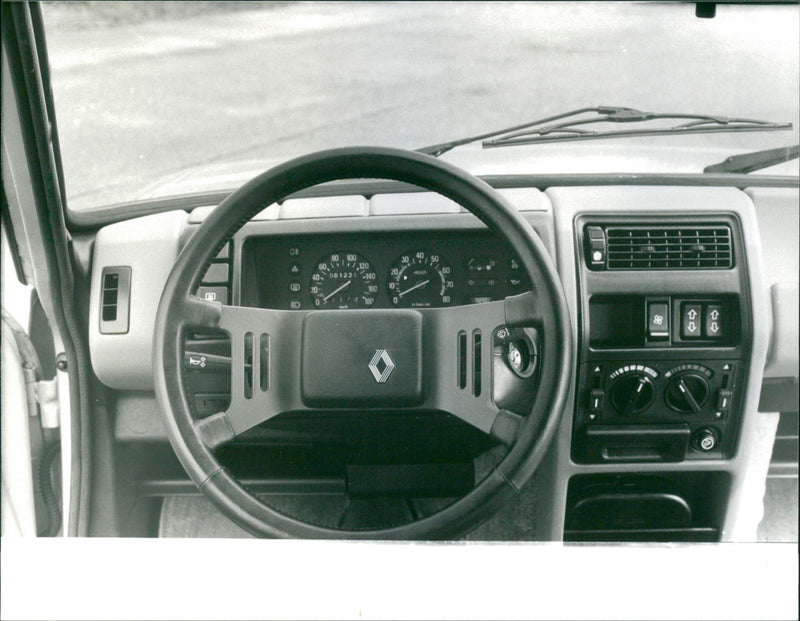 Steering Wheel and Dashboard of a Renault Car - Vintage Photograph