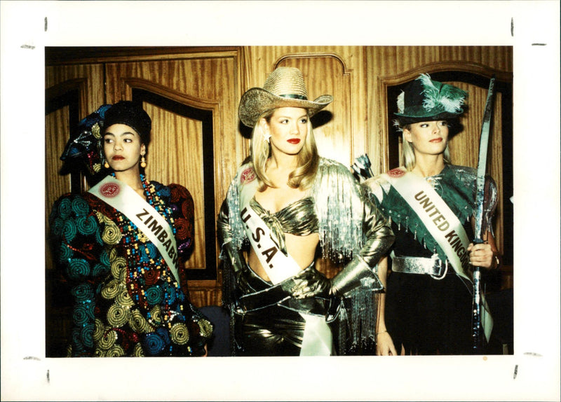 Beauty pageant contestants, Zimbabwe, U.S.A. United Kingdom - Vintage Photograph