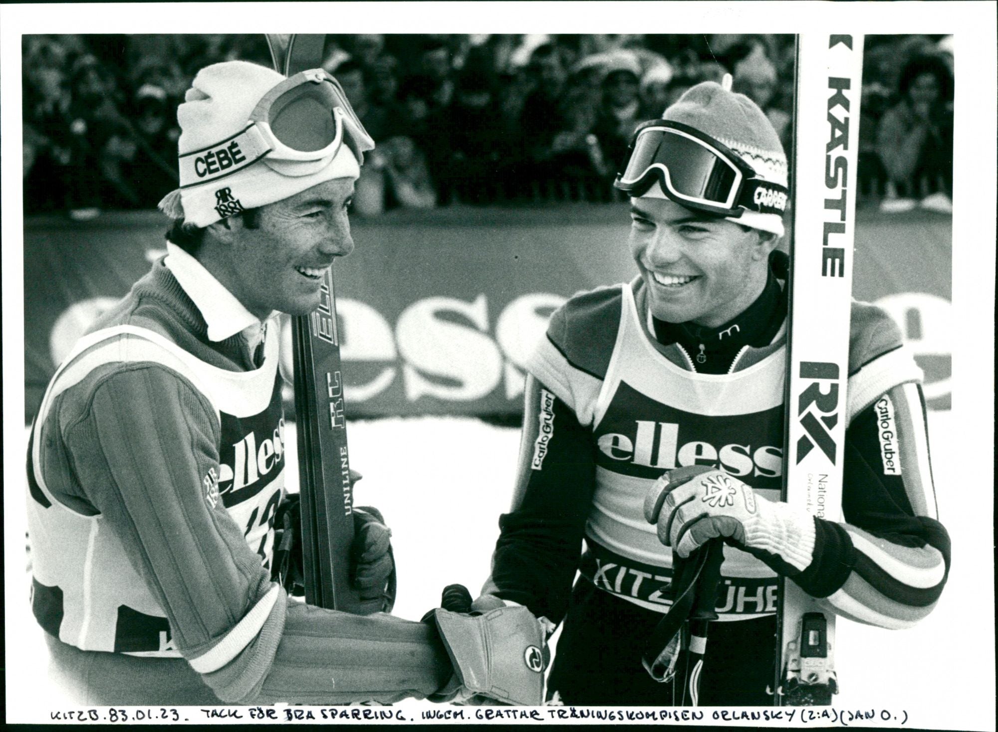 Ingemar Stenmark and Christian Orlainsky Vintage Photograph