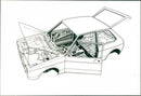A view of the compact body of the Volkswagen Golf - Vintage Photograph