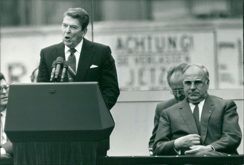 US President Ronald Reagan visits Berlin - Vintage Photograph
