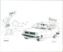 Volkswagen comedy cartoons and comics - Vintage Photograph