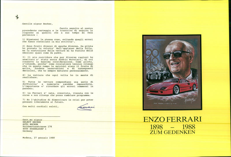 Enzo Ferrari 1898-1988 - Vintage Photograph