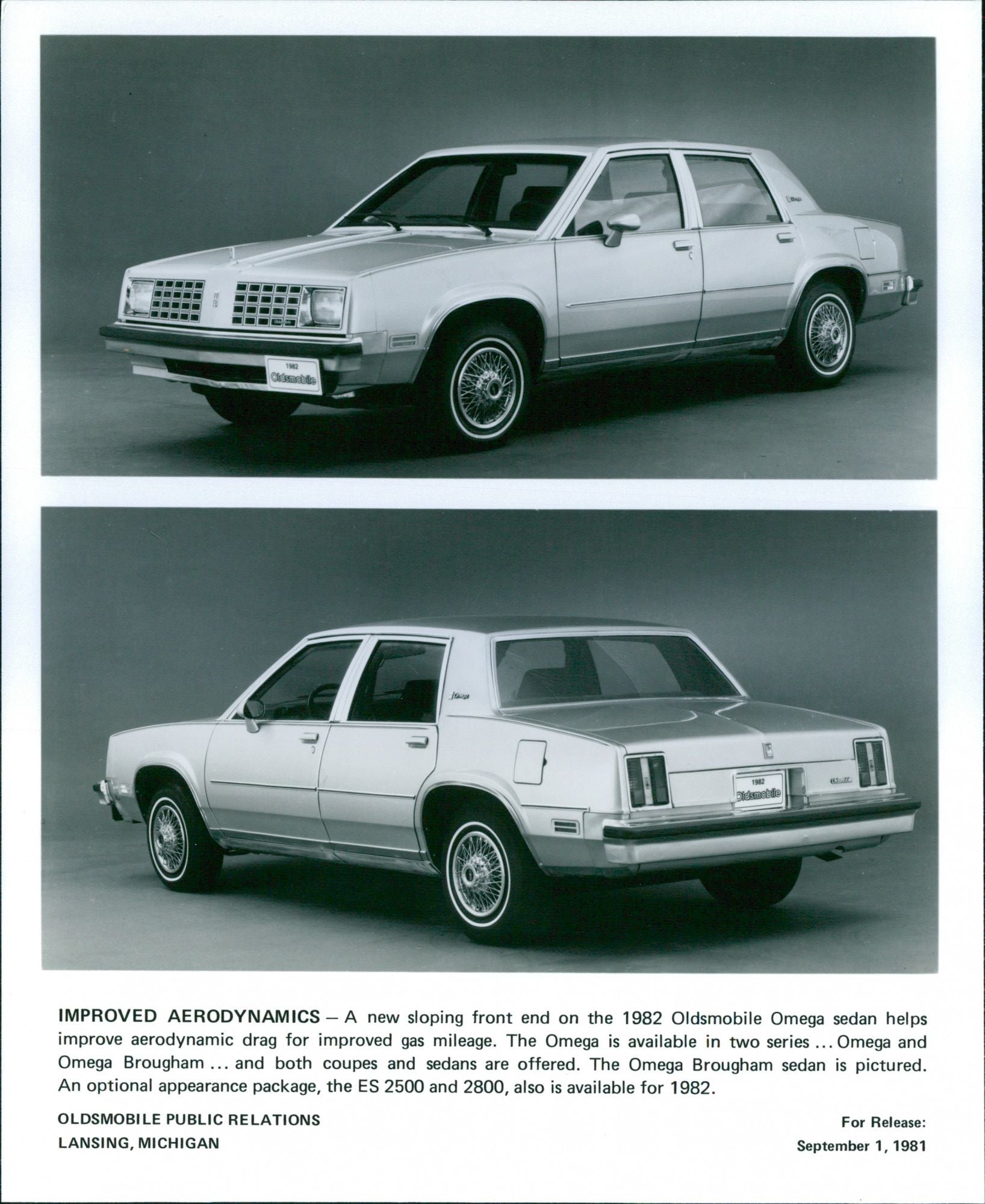 Oldsmobile Omega Brougham Sedan 1982 Vintage Photograph