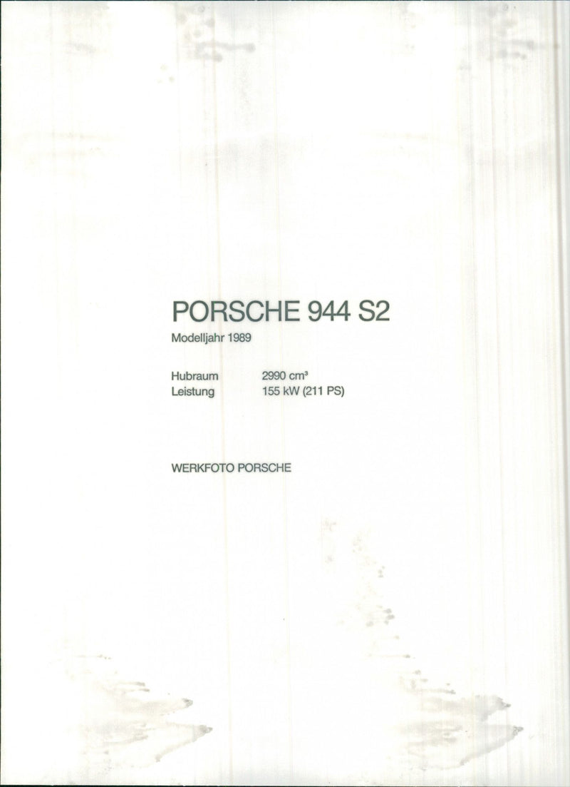 Porsche 944 S2 1989 - Vintage Photograph