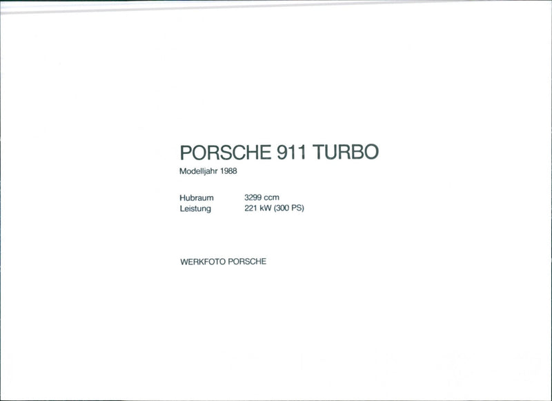 Porsche 911 Turbo 1988 - Vintage Photograph