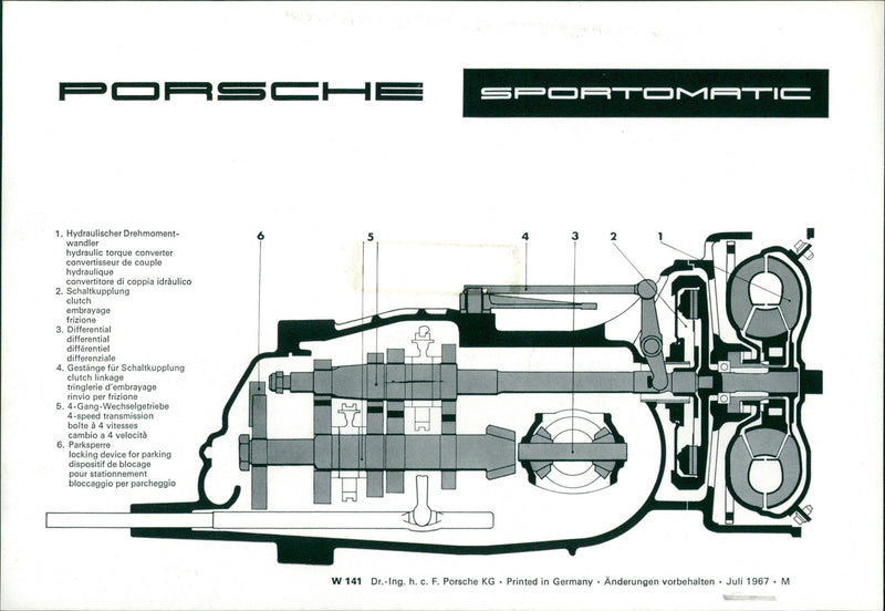 Porsche Sportomatic, engine part - Vintage Photograph