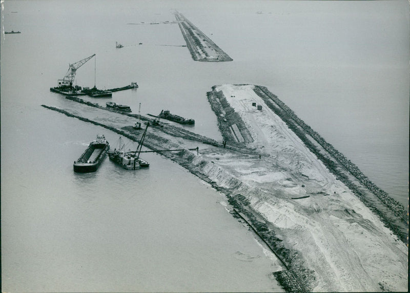 Landing-strip being built - Vintage Photograph