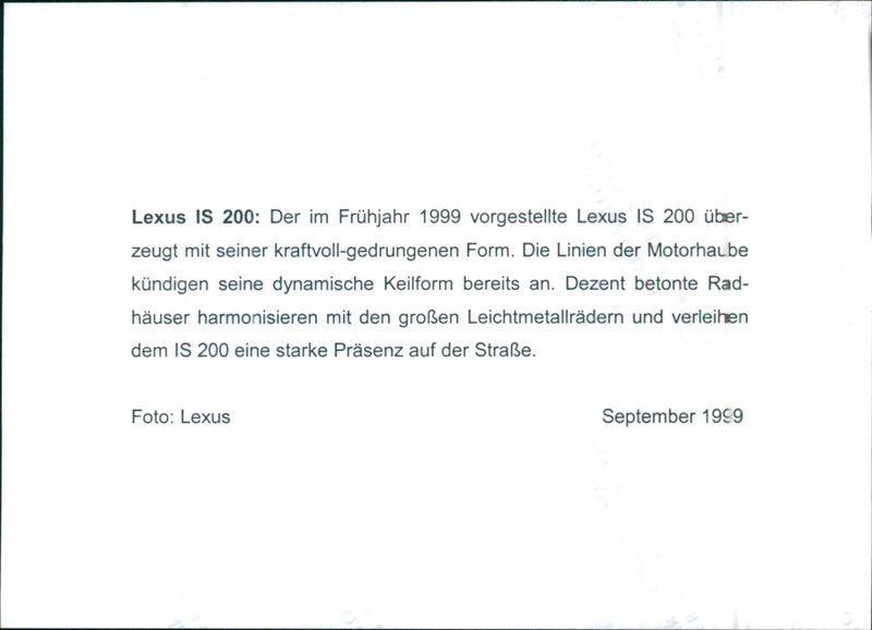 Lexus IS 200 - Vintage Photograph