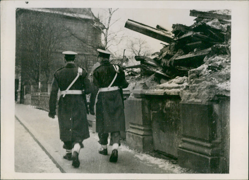 More M.P.'s Patrol German Streets - Vintage Photograph