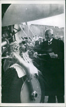 Baptizing K.L.M. airplane - Vintage Photograph