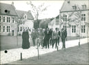 Prince Albert and Princess Fabiola crossing a square - Vintage Photograph