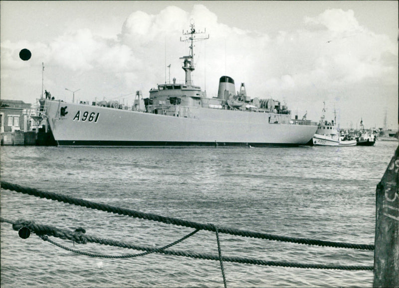 New warship - Vintage Photograph