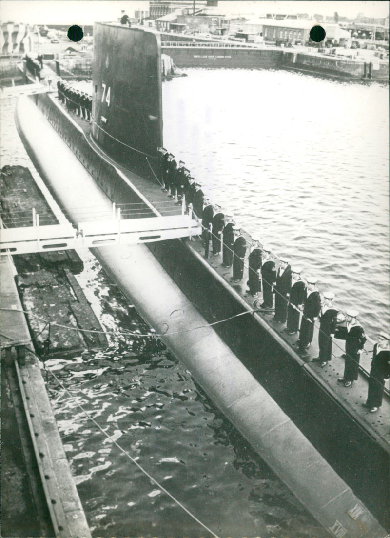 Canadian submarine. - Vintage Photograph