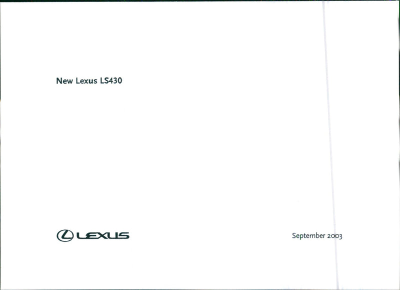 New Lexus LS430 - Vintage Photograph