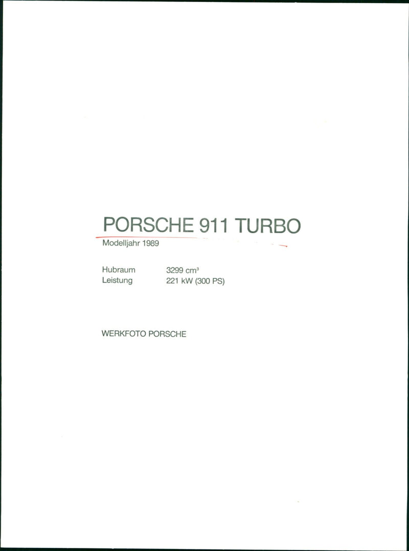 Porsche 911 Turbo, model year 1989 - Vintage Photograph