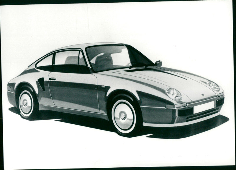 Drawing of the Porsche 911 Carrera, model year 1987 - Vintage Photograph