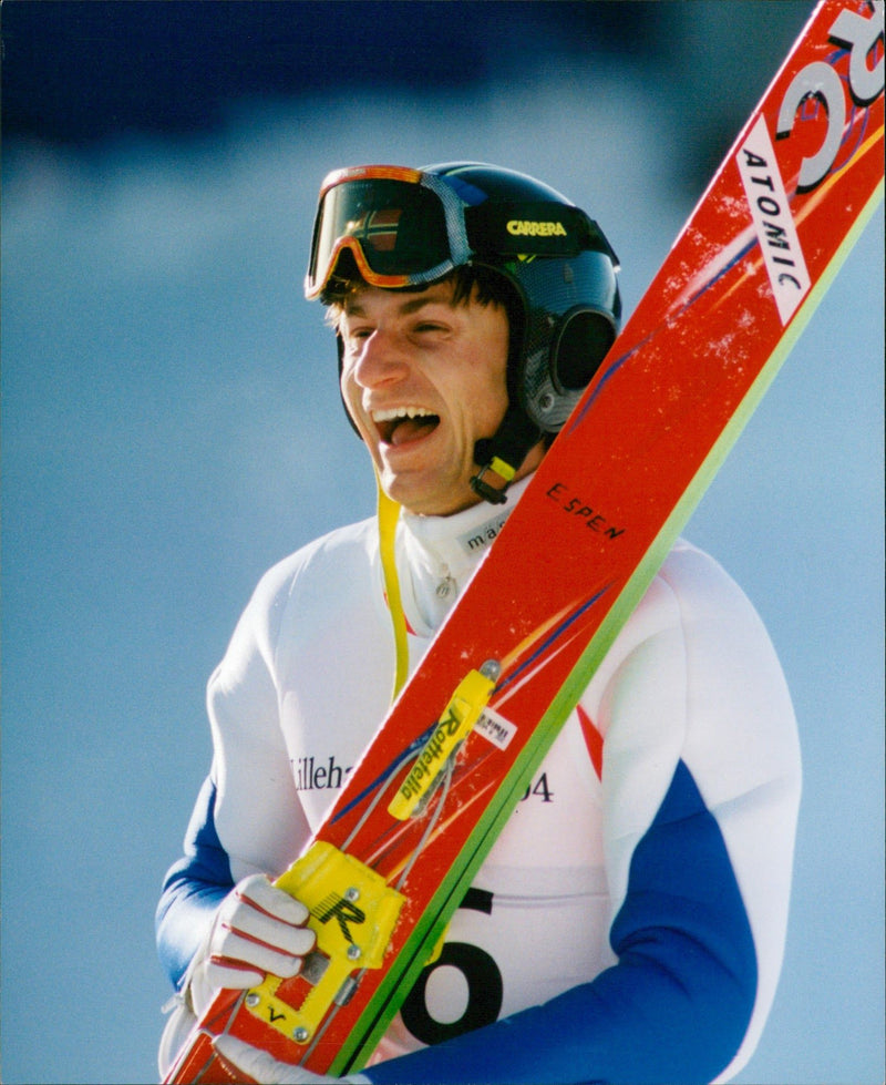 Olympics in Lillehammer. Espen Bredensen, took gold in ski jumping - Vintage Photograph