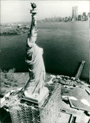 Statue of Liberty is being restored - Vintage Photograph