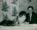 Rosie Drake poses with two of her animal friends. - Vintage Photograph