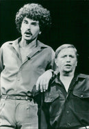 Robert Long and Leen Jongewaard perform in the play "Tot Hiertoe (heeft de Here ons geholpen)" in Haarlem, Netherlands. - Vintage Photograph