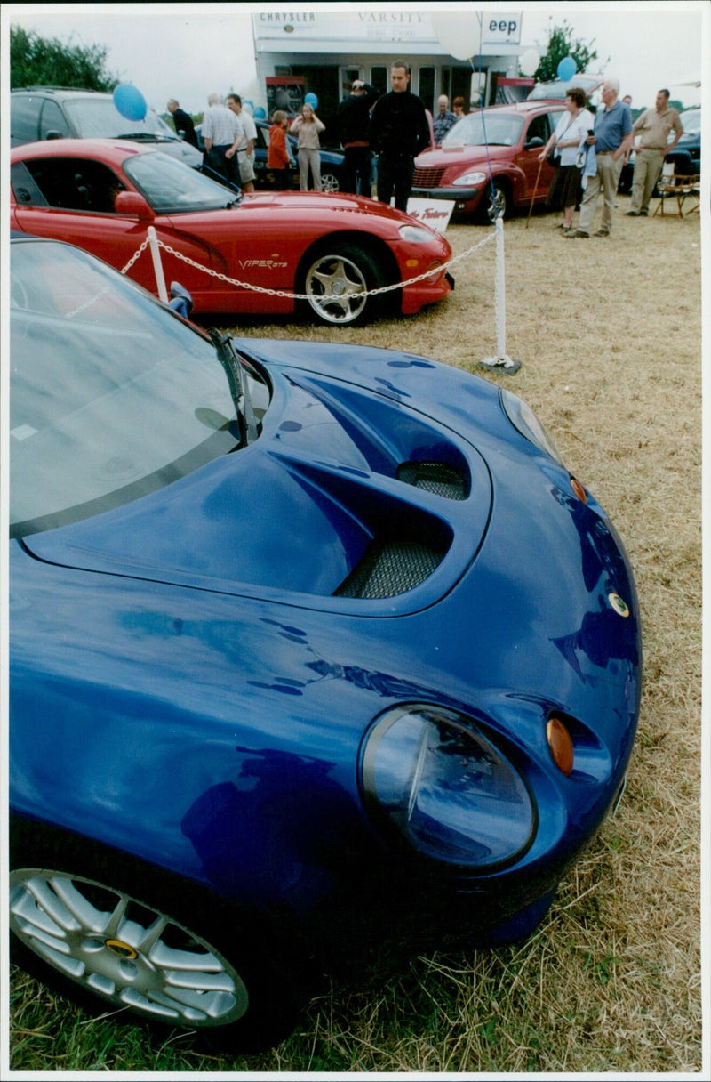 Spectators enjoy the Chrysler ViperOTS Varsity at the Horspath Motor Show. - Vintage Photograph