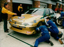 Professional racing driver Tim Harvey competes in a PEUGEOT 406 at the Old Lonathause Main Road circuit. - Vintage Photograph