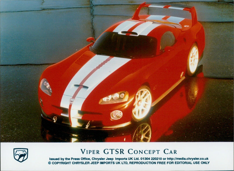 The new Viper GTSR Concept Car is presented by Chrysler Jeep Imports UK Ltd. - Vintage Photograph