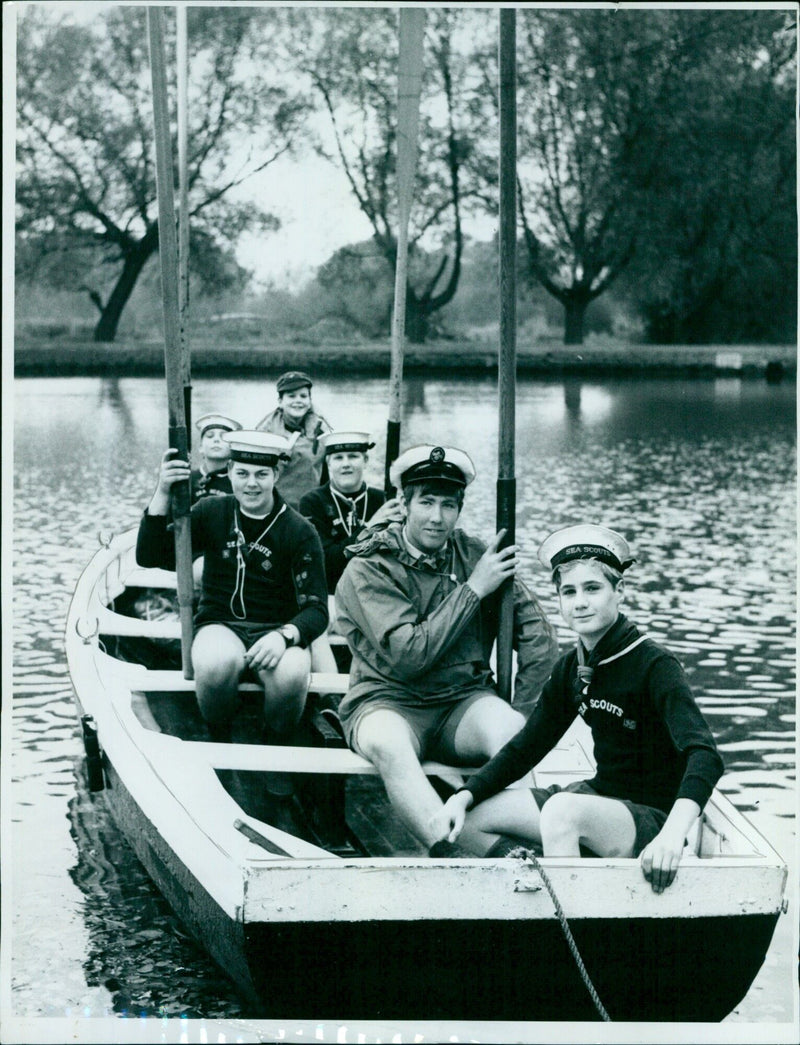 Sea Scouts take part in a sailing expedition. - Vintage Photograph