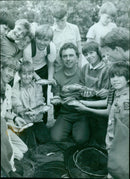 An aerial view of the Angung River in Malaysia. - Vintage Photograph