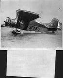 This is a close-up view of the Bellanca monoplane In which Kurt Björkvall and Baroness Eva von Blixen-Finecke; Both licensed pilots in Sweden. - 9 October 1936 - Vintage Photograph