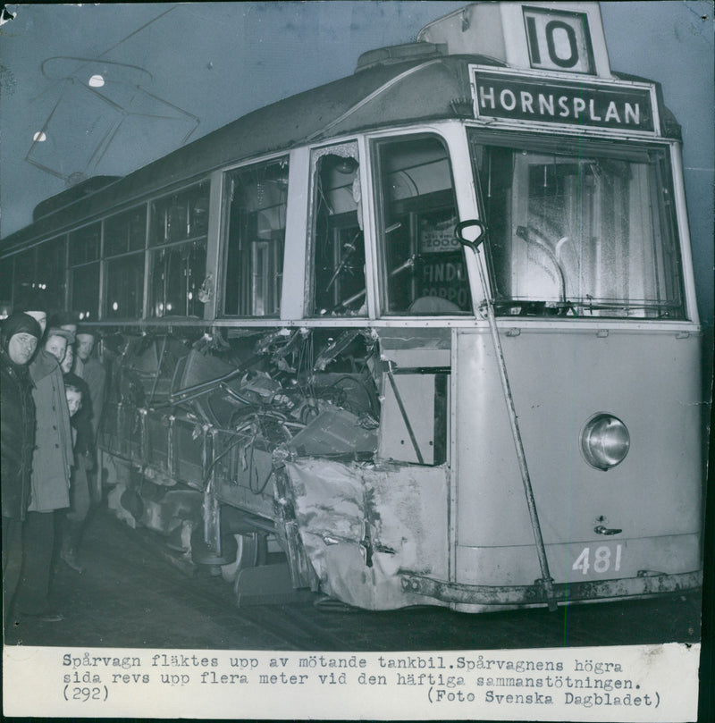 The tram was blown up by a metering tanker - Vintage Photograph