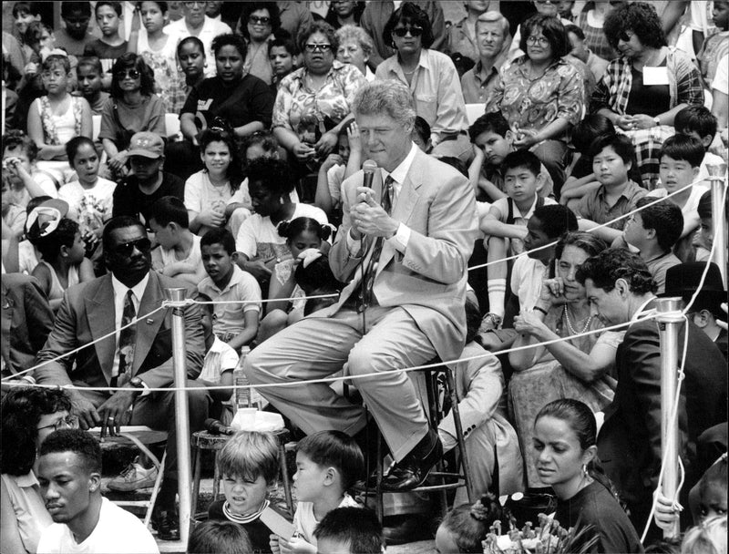 President Bill Clinton speaks at the Democratic Congress - Vintage Photograph